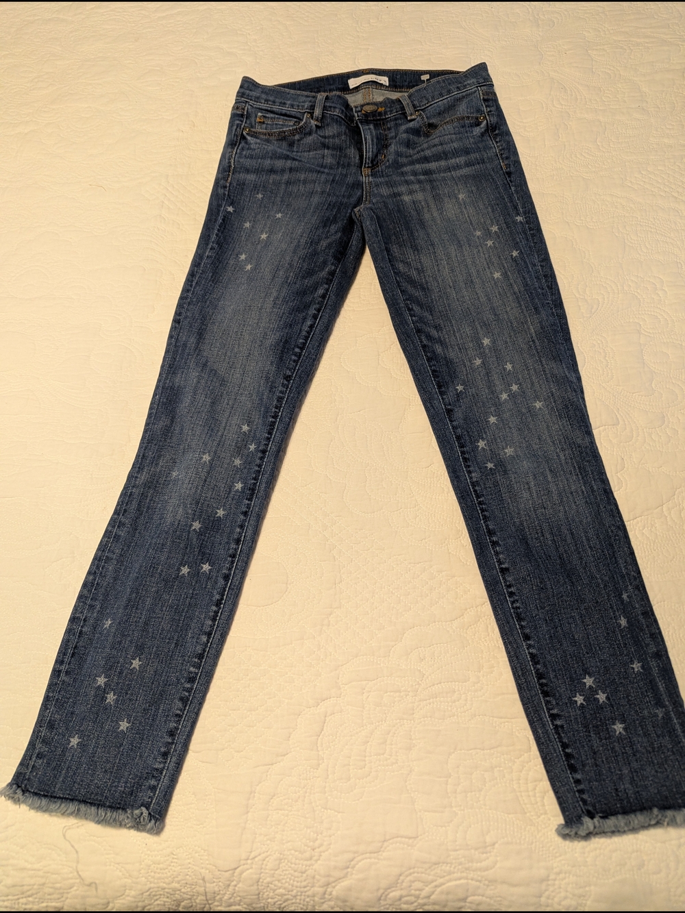 Ann Taylor Dark Blue Star-Print Boot Cut Jeans